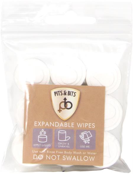 Pits & Bits Expandable Wipes 9 Pack